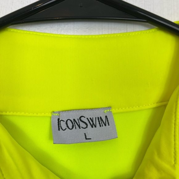 Icon Swim Neon Full Front Zip One Piece Swimsuit Sz L - Picture 7 of 8